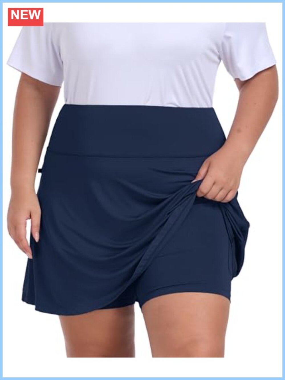 Plus Size Athletic Skort 20" Golf Tennis Skirt with Built-in Shorts and Pockets